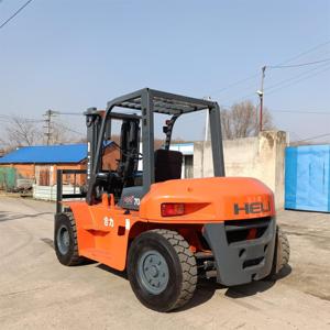Used 2024 Model Counterbalance Forklift Warehouse HELI 7 Ton Diesel Truck CPCD70 Hydraulic Side Shifter Solid Tire in Stock - Product Image 6