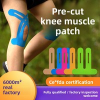 Plester Otot Katun Pre-cut untuk Penyangga Lutut, Atlet Marathon, Unisex