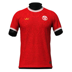 Maillot de football personnalisé 2024 de haute qualité avec logo, nom et numéro imprimés, design de l'équipe nationale de la Tunisie, uniforme de club de football - Product Image 1