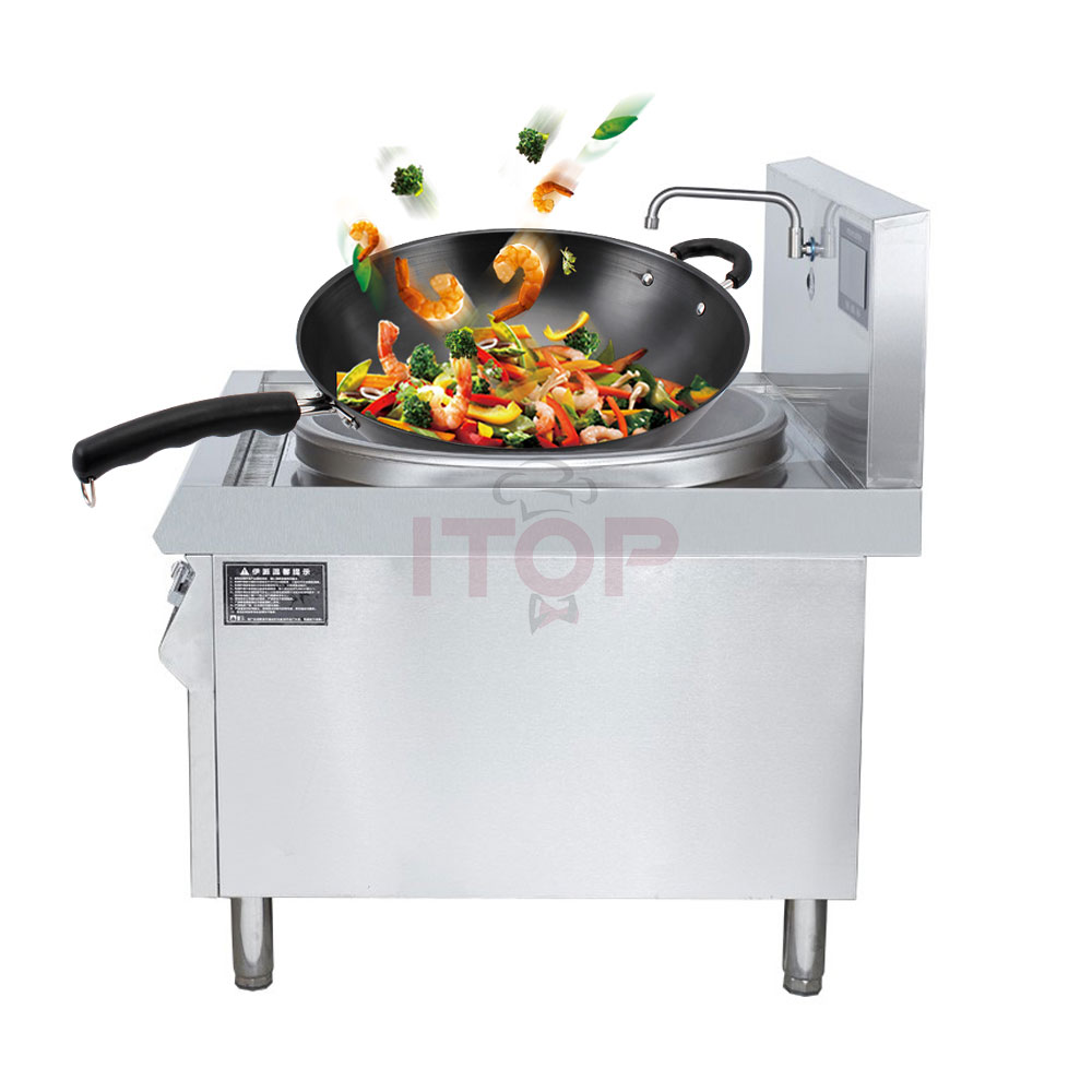 Вок для приготовления пищи, сковорода, коммерческая национальная Индукционная ВОК, плита 380 В, вогнутая варочная поверхность, оборудование для ресторана, электрическая плита