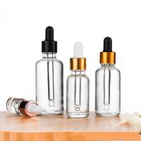 Botellas de Vidrio de 5ml, 10ml, 15ml, 20ml para Aceites Esenciales, Botella de Vidrio Transparente Personalizada con Gotero y Tapa