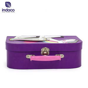 Wholesale of customized purple unicorn cardboard high-end <b>suitcase</b> with handle gift box in 2026 - Product Image 4