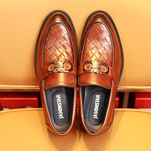 Big Size Luxury Men's Genuine Leather Loafers <b>Pointed</b> Toe Slip-On Oxford Dress Shoes for Autumn/Winter - Product Image 3