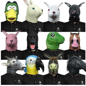 BAIGE, venta al por mayor, serie <span class=keywords><strong>de</strong></span> animales personalizable, cuatro capuchas <span class=keywords><strong>de</strong></span> látex divertidas, máscaras bonitas para fiesta <span class=keywords><strong>de</strong></span> Halloween, accesorios <span class=keywords><strong>de</strong></span> rendimiento - Product Image 4