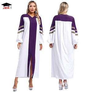 Túnicas Clásicas Unisex para Coro, Túnicas de Púlpito para Clérigos Adultos, Pastor, Iglesia, <span class=keywords><strong>Manga</strong></span> Larga, Bloques de Color, Túnica de Juez - Product Image 1