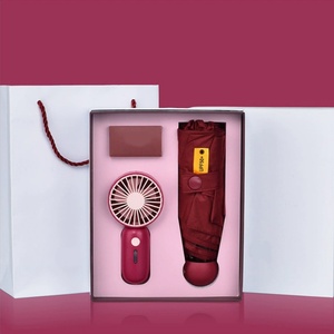 Luxury Customized Gift Sets Fan <b>Umbrella</b> Water Bottle Set with LED Display for Premium Business Gifts and VIP Client Souvenirs - Product Image 1