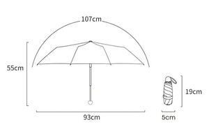 Paraguas Plegable Mini 5 en 1 con Logotipo Personalizado OEM, Portátil, Protección UV, Parasol para Sol y Lluvia, Regalo Promocional - Product Image 3