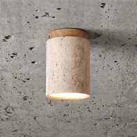 Plafonnier LED en travertin Wabi Sabi pour couloir, salle à manger, bureau à domicile, restaurant, lampe en pierre jaune
