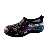 Sabots et bottes de pluie en PVC, TPR, TPE, imprimés artistiques de design de mode, pour jardin, chasse, extérieur, imperméables, légers, souples, style pieds nus, à la cheville