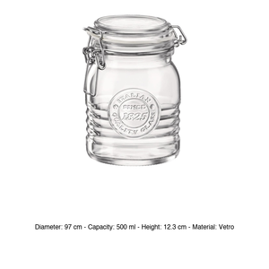 Pot en verre 50 cl H 12 cm Ø 9,6 cm avec couvercle hermétique Bormioli Officina 1825 Bormioli Rocco - Product Image 3