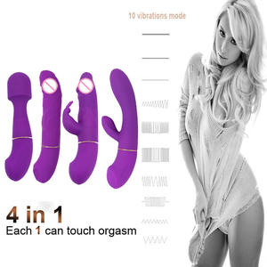 Volwassen 4 Penis Vibrerende Verwisselbare G Spot Clitoris Wand Massage Dildo Vibrator Speeltjes Voor Vrouw - Product Image 2