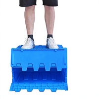 VENTE FLASH - Conteneurs de stockage verrouillables de 19 gallons avec couvercles - Conteneurs empilables robustes et durables - Caisses en plastique pour entrepôt