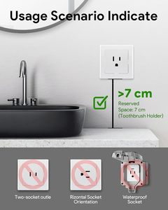Base de charge murale sans fil pour la série HX 4100 2-en-1, 2 supports, 3 ports, prise 2 broches, résistant à l'eau IPX6 - Product Image 4
