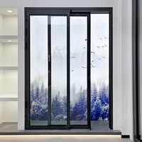 Porte coulissante moderne sur mesure en verre trempé double vitrage pour salle de bain et chambre à coucher, fabriquée à Foshan