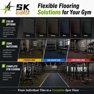<span class=keywords><strong>Tapis</strong></span> de sol en <span class=keywords><strong>caoutchouc</strong></span> pour salle de sport SK Factory, 15-50 mm, motif noir moucheté, dalles antidérapantes pour salle de sport commerciale, hôtel, centre de remise en forme - Product Image 3