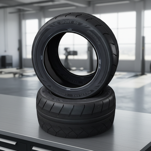Neumático de coche de alta resistencia con diseño de banda de rodadura asimétrica para drifting y nervadura central continua - Product Image 1