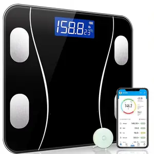 Balança eletrônica sem fio para banheiro, balança digital de gordura corporal, 180kg, 396lb, para medição de IMC