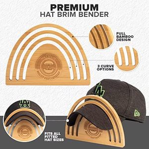 Herramienta de madera para doblar la visera de gorras Hat Mate, 18x13cm, soporte para guardar gorras con cepillo para gorras de béisbol - Product Image 2