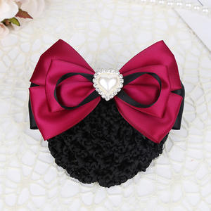 Tête coréenne fleur <span class=keywords><strong>doux</strong></span> bureau filet à cheveux Satin pince à cheveux couverture filet Tulle curling nœud papillon chignon <span class=keywords><strong>Snood</strong></span> femmes cheveux accessoires - Product Image 4