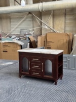 Meuble-lavabo de salle de bain moderne de luxe avec vasque, personnalisable, vente directe d'usine, adapté aux villas, appartements et hôtels.
