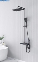 2025 Offre Spéciale Piano Key LED Ensemble de douche 4 fonctions Affichage numérique chaud et froid Ensemble de robinet de douche de salle de bain en laiton
