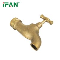 IFAN Outdoor Kalt-und Warmwasser hahn 1/2 " - 1" Messing Bibcock Langlebiger Wasserhahn für Wassergarten hahn