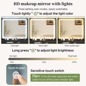 Coiffeuse noire moderne avec <span class=keywords><strong>miroir</strong></span> LED à commande tactile, 5 tiroirs et étagères de rangement, table de maquillage rétractable - Product Image 5