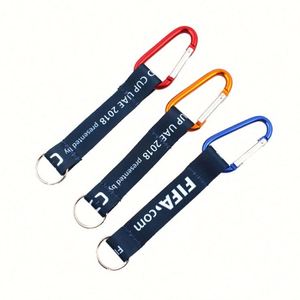 Custom Polyester Carabiner Tool with Short Keychain Holder Lanyard with Logo Custom - Product Image 1