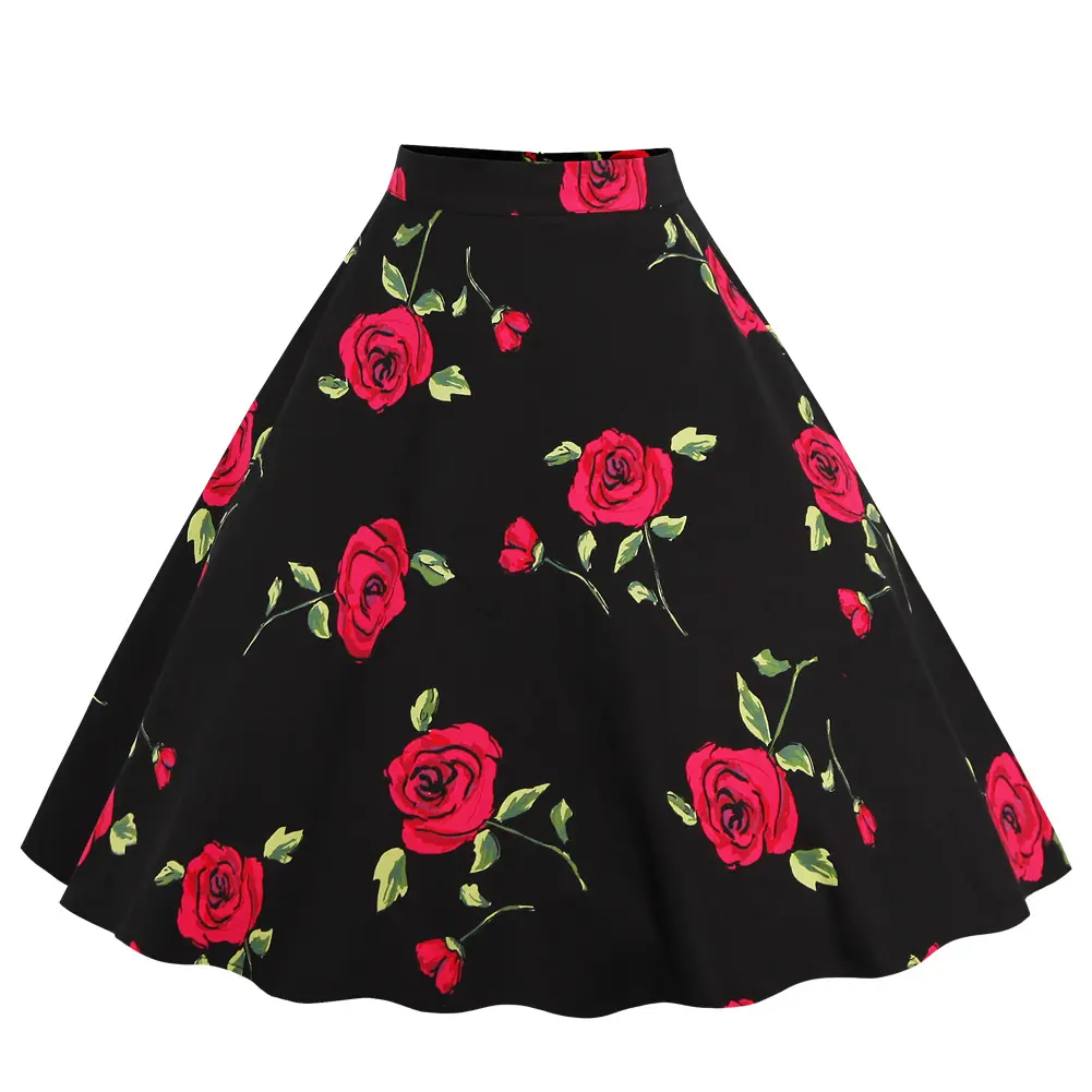 2023 Hot Sale Women's New Summer Sexy Fashion Temperament High Waist Large Swing A-line Printed Dot Skirt