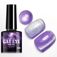 Vernis à ongles gel effet œil de chat 10 couleurs avec perles de verre et paillettes fines, outil magnétique, emballage standard GP009 CN/GUA