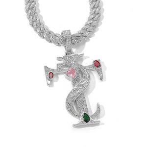 Pendentif unisexe en argent sterling 925 avec moissanite, bijou de luxe style hip-hop, accessoire de mode pour fête et cadeau - Product Image 4