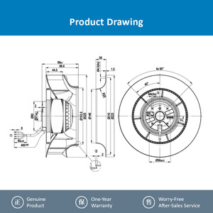 ebm-papst R2E225-RA92-09 230V 225mm AC Backward Curved Centrifugal Fan Industrial HVAC Ventilation <b>Blower</b> - Product Image 4