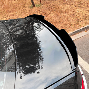 Audi A6 S6 C8 2018-2025 <b>Rear</b> <b>Spoiler</b> Piano Black Carbon Fiber Texture Ducktail Trunk Lip - Product Image 3