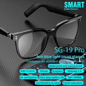 Lunettes de soleil audio intelligentes SG-19 3-en-1 avec écouteurs sans fil TWS, double puce BT 5.4 pour appels et musique, avec verres magnétiques - Product Image 3