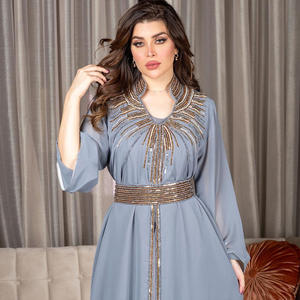 Vente en gros 2023 Nouvelle mode Diamants Dubaï Femmes Abaya <span class=keywords><strong>Caftan</strong></span> Robes musulmanes Femmes Dame Robe de soirée élégante Robes <span class=keywords><strong>caftan</strong></span> - Product Image 2