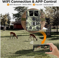 Caméra thermique d'observation de la faune en extérieur BSTCAM 4K 48M avec contrôle WiFi via application, portée IR de 20 m/85 pieds, télécommande, détection de mouvement vidéo