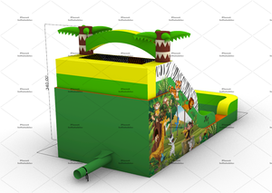 Divertido Tobogán Acuático Inflable Mini para Jardín con Piscina, Tobogán con Palmera, Castillo Inflable para Fiestas Infantiles - Product Image 5