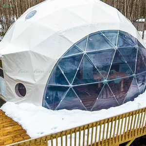 Tente dôme de glamping géodésique extérieure moderne couverture PVC imperméable d'<span class=keywords><strong>hiver</strong></span> pour l'hébergement étanche à la neige pour les activités de plein air d'<span class=keywords><strong>hiver</strong></span> - Product Image 2