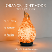 Difusor de Aroma Ultrasónico de Vidrio, Humidificador de Vapor Frío, Recargable, con Control Remoto, 7 Luces LED, Bajo Nivel de Ruido 36dB, Portátil para el Hogar