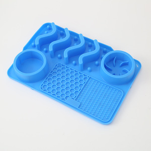 XHJ Silicone Pet Slow Feeding Plate Rectangular Multi-function Cat <b>Dog</b> Foodware Anti-Choking <b>Mat</b> <b>Bowl</b> Pad 300g Wholesale - Product Image 6