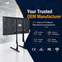 Support TV de table vertical DS202 VESA 800 x 400 au design simple pour téléviseurs de 22 à 65 pouces – Fixation TV de bureau