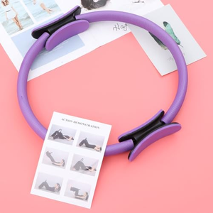 Anneau de Pilates en mousse EVA avec poignées rembourrées, portable, cercle d'exercice souple pour la résistance, ciblant le renforcement des cuisses internes, des bras et du tronc - Product Image 3