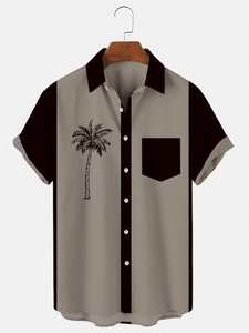Campione gratuito Summer Fashion Button men's Hawaiian Coconut Tree Print camicie di <span class=keywords><strong>lino</strong></span> larghe Beach Tops Street Casual Camisa - Product Image 4