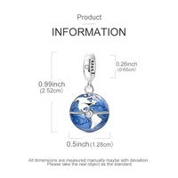 MULA Breloques en Gros Originales en Argent Sterling 925 Certifié GDTC, Pendentif Carte du Monde Ouvrable, Compatible Bracelet et Collier Originaux, Bijoux DIY pour Femme