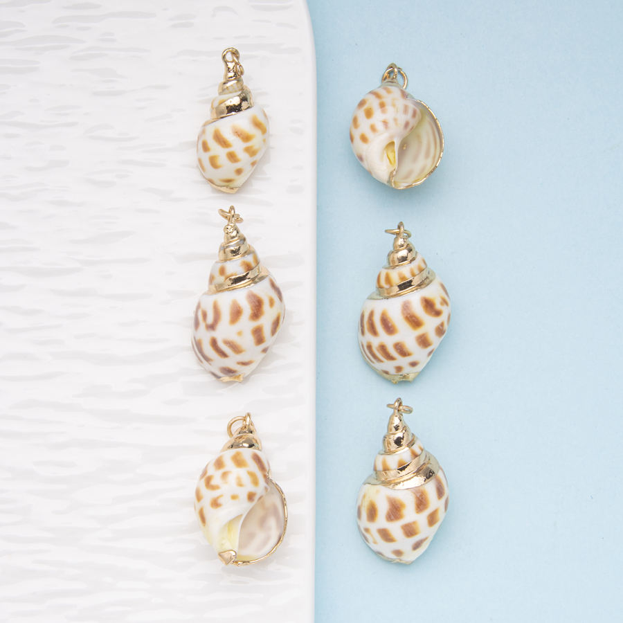 ナチュラルコンクシェル アワビシェル ペンダント DIYアクセサリー