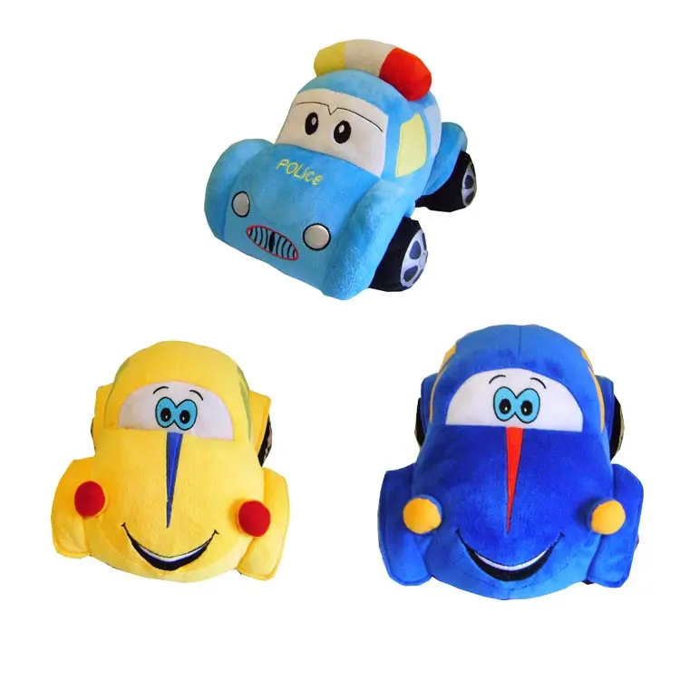 Personnalisé dessin animé en peluche jouet voitures EN71 ASTM certificats bébé cadeaux enfants jouer voiture de jouet en peluche