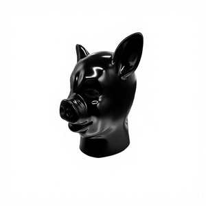 Masque de tête de cochon en <span class=keywords><strong>latex</strong></span> pur sexy pour adulte, fourni directement par l'usine, masque de jouet alternatif ODM gaufré - Product Image 1