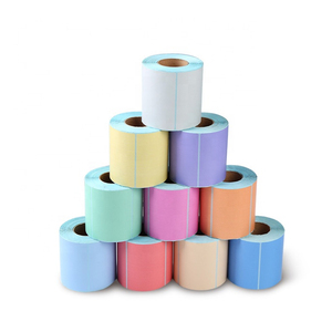 Étiquette autocollante thermique de taille de couleur personnalisée 80*50mm 100*150mm 4 '* 6' rouleau de papier d'étiquette thermique directe d'approvisionnement d'usine - Product Image 4