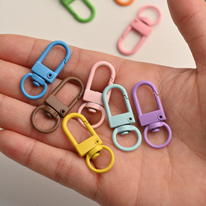 Mosquetones giratorios <span class=keywords><strong>de</strong></span> colores pastel con anillas para llaveros, accesorios para hacer joyas y cordones, venta al por mayor - Product Image 4