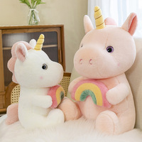 Boneka Unicorn Pelangi Grosir Dekorasi Rumah Kado Ulang Tahun Unisex Mainan Boneka Unicorn Plush untuk Anak-anak